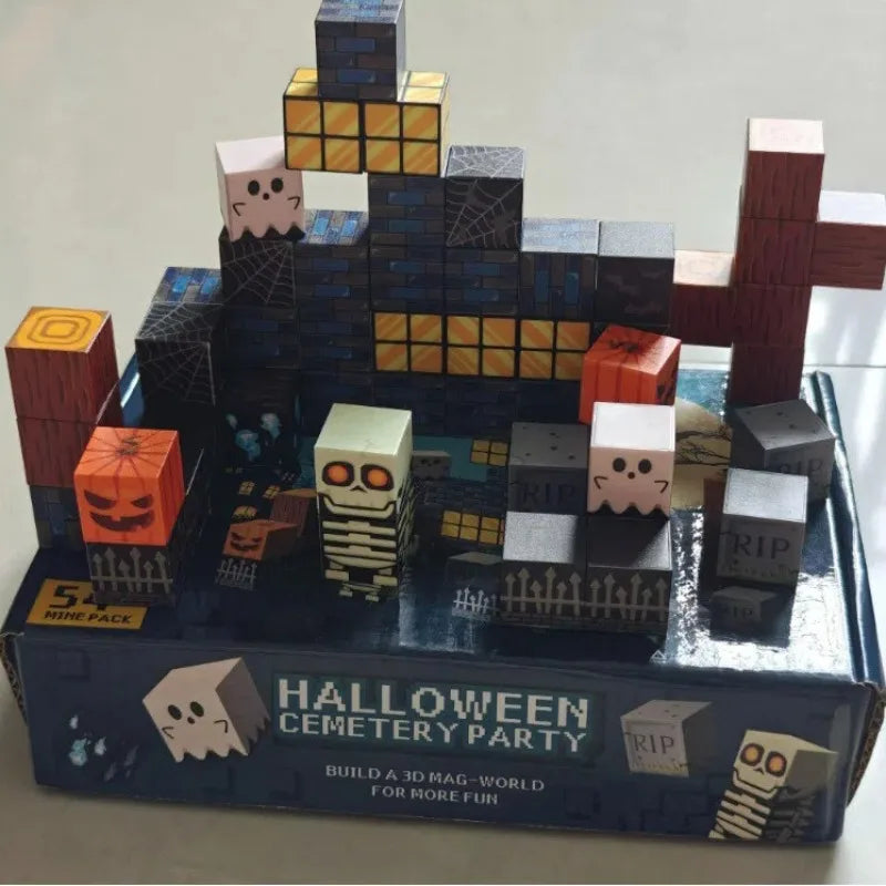 STEM-Focused Magnetic Building Blocks: Halloween & Christmas Cemetery Edition 2024