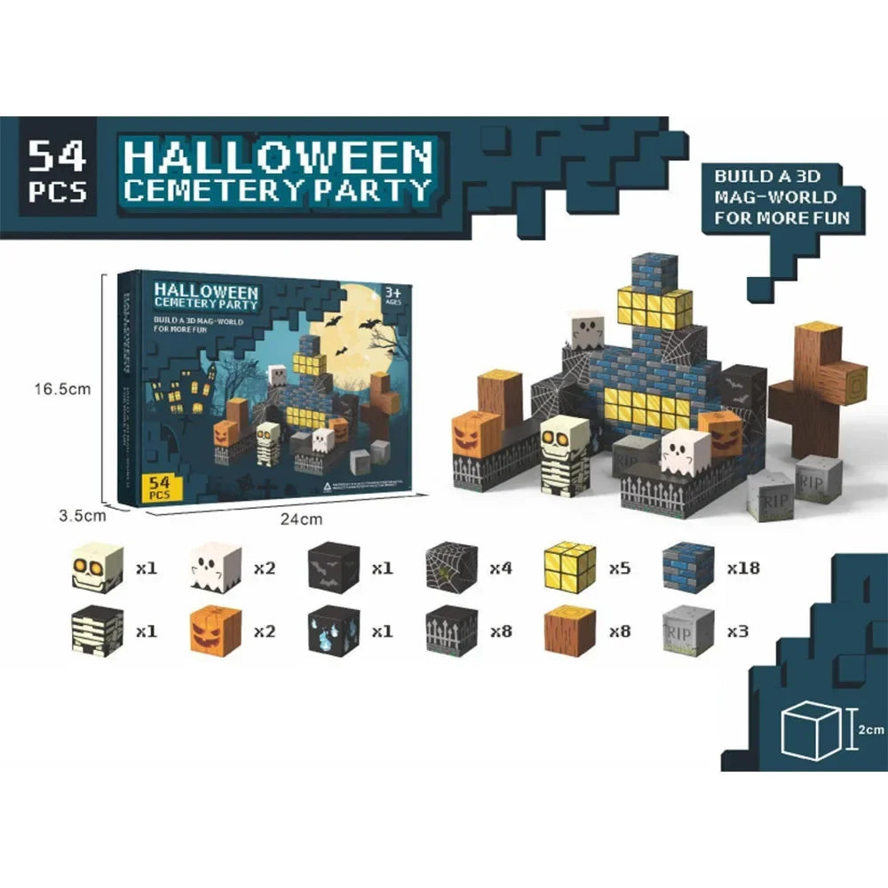 STEM-Focused Magnetic Building Blocks: Halloween & Christmas Cemetery Edition 2024