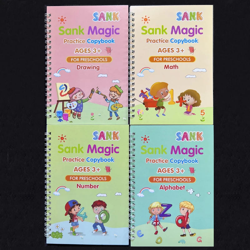 Reusable Calligraphy Writing Books for Kids  - Set of 4 ! 