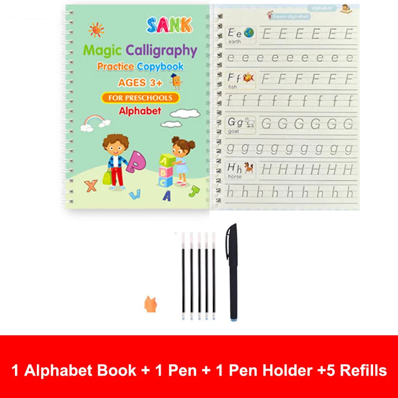 Reusable Calligraphy Writing Books for Kids  - Set of 4 ! 