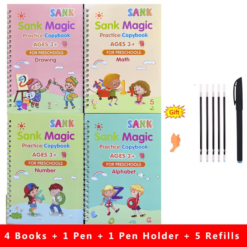 Reusable Calligraphy Writing Books for Kids  - Set of 4 ! 